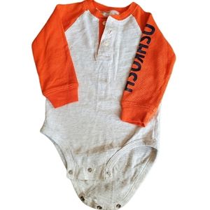 Infant Long Sleeve Logo Onesie, Orange